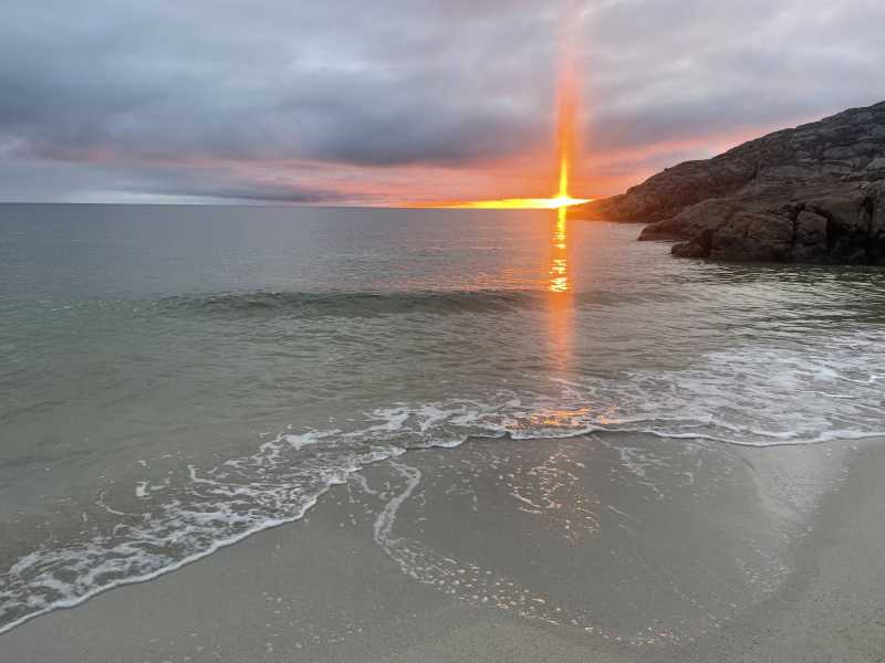 Evening light over the beach at Achmelvich Bay