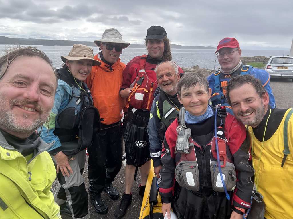 The eight of us at Gairloch at the end of the trip